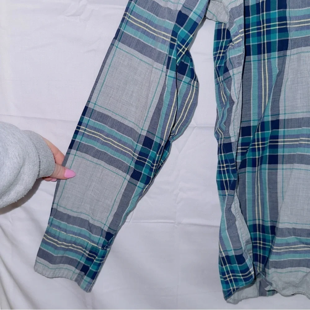 Men's J. Crew Long Sleeve Plaid Button Up Casual Fit Cotton Shirt size medium